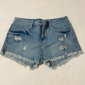 Distressed Jean Shorts, Never Worn
